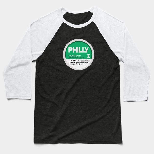 Philly Fan Hood Baseball T-Shirt by Philly Drinkers
